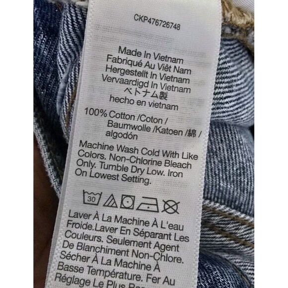 Madewell Slouchy Boyjean Blue Denim Cotton Med Wash Size 27 Straight Leg - Picture 10 of 11